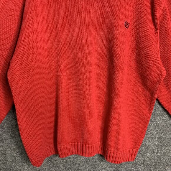 Chaps RL Crewneck Pullover Sweater Red Men Size XL 100% Cotton Crest Logo - Picture 3 of 12